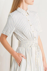 SUNDAY STRIPE WOVEN MIDI DRESS - Flying Tomato - Flyclothing LLC