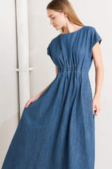 MODERN WORK DENIM MIDI DRESS - Flying Tomato - Flyclothing LLC