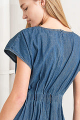 MODERN WORK DENIM MIDI DRESS - Flying Tomato - Flyclothing LLC