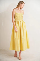 LEMON KISS WOVEN MIDI DRESS - Flying Tomato - Flyclothing LLC