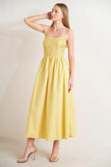 LEMON KISS WOVEN MIDI DRESS - Flying Tomato - Flyclothing LLC