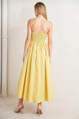 LEMON KISS WOVEN MIDI DRESS - Flying Tomato - Flyclothing LLC