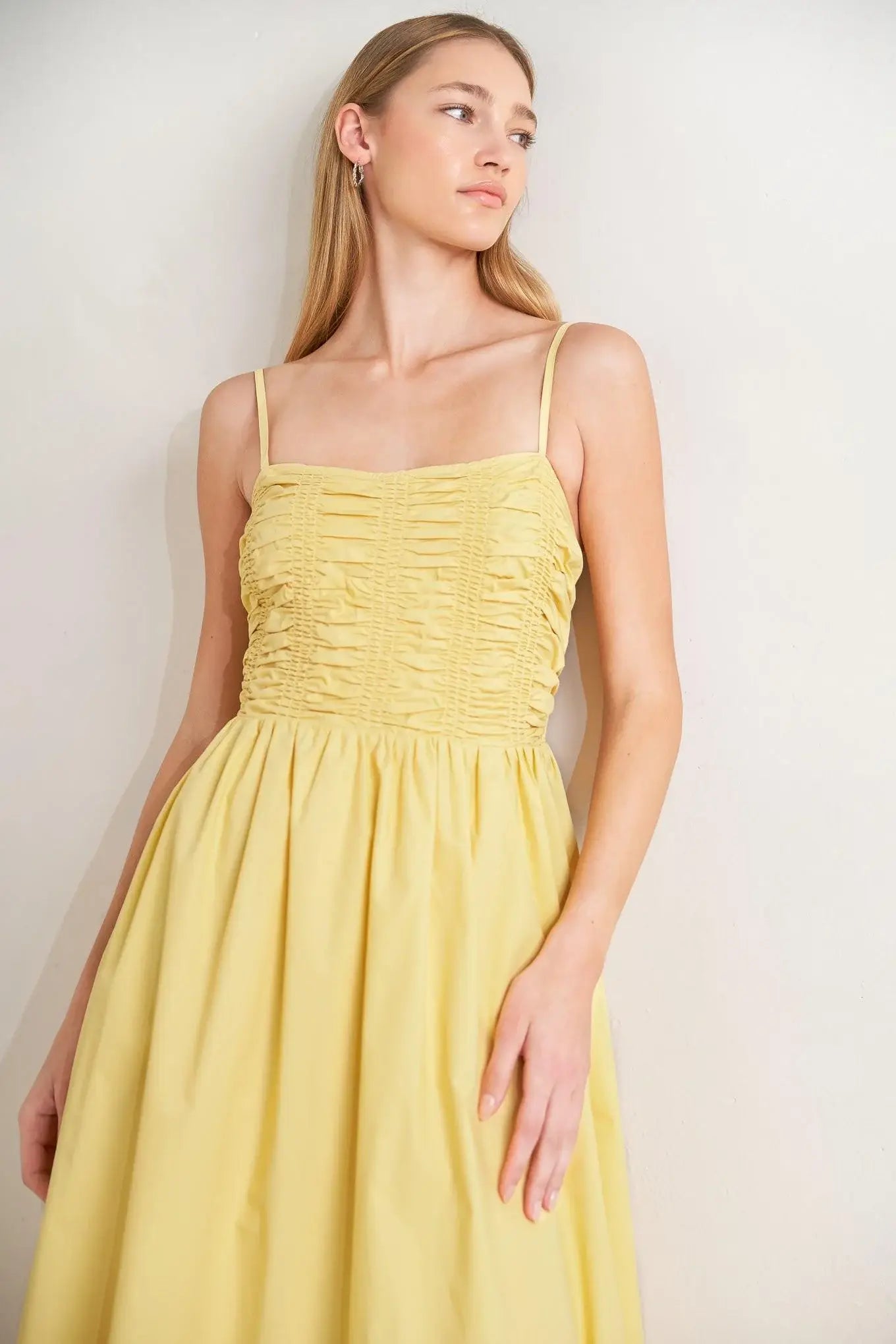 LEMON KISS WOVEN MIDI DRESS - Flying Tomato - Flyclothing LLC