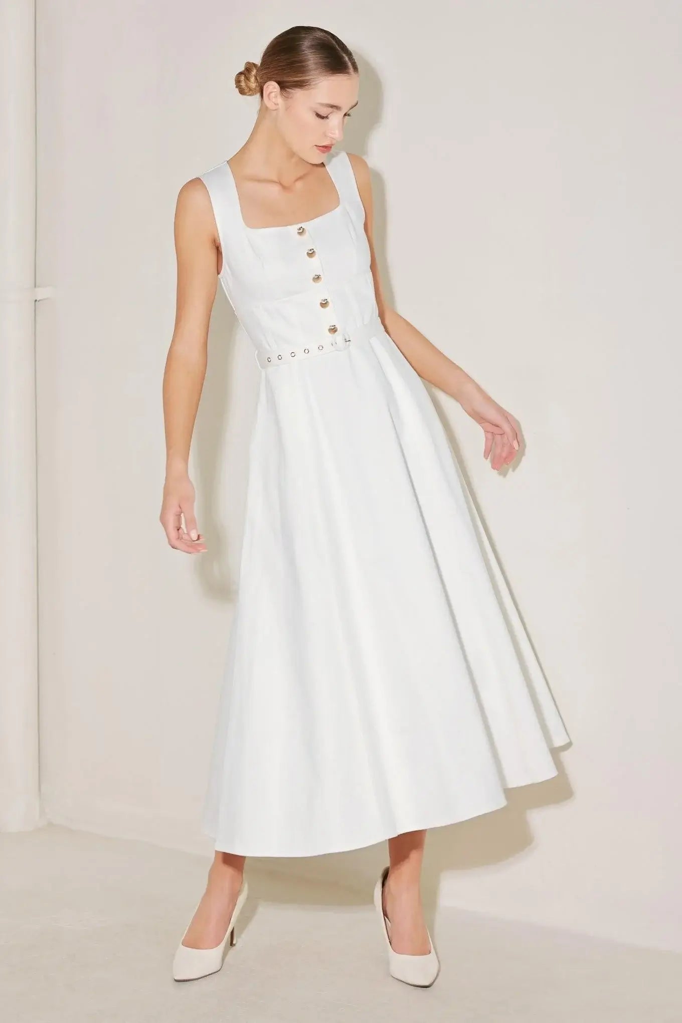 SUMMER SOCIAL WOVEN MIDI DRESS - Flying Tomato - Flyclothing LLC