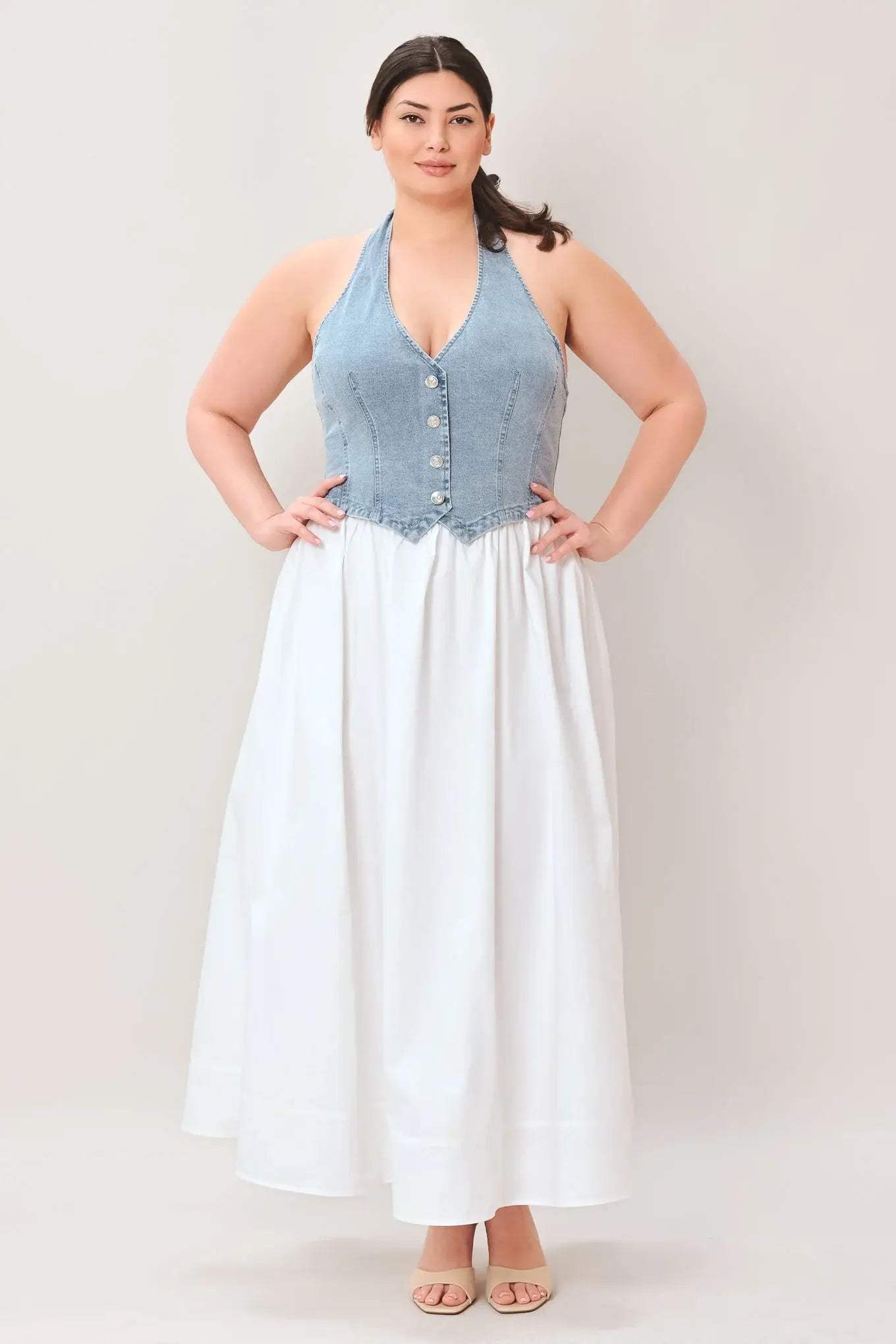 CITY TO COAST WOVEN MIDI DRESS - Flying Tomato - Flyclothing LLC