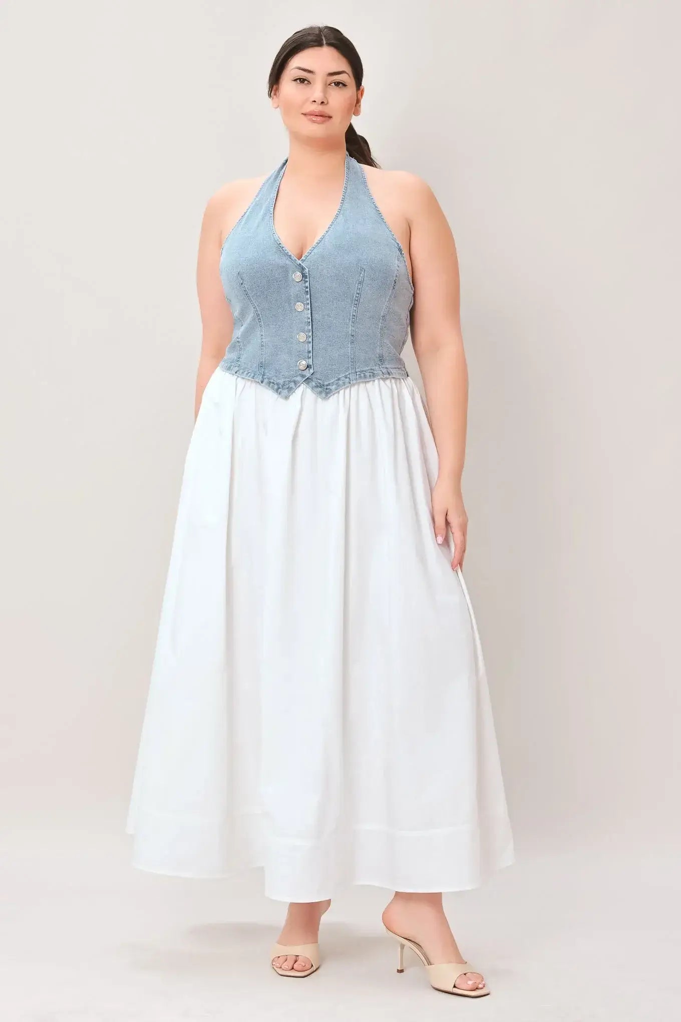 CITY TO COAST WOVEN MIDI DRESS - Flying Tomato - Flyclothing LLC