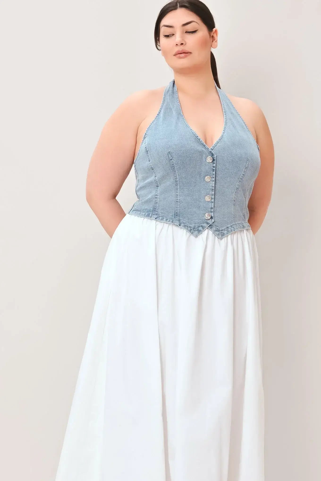 CITY TO COAST WOVEN MIDI DRESS - Flying Tomato - Flyclothing LLC