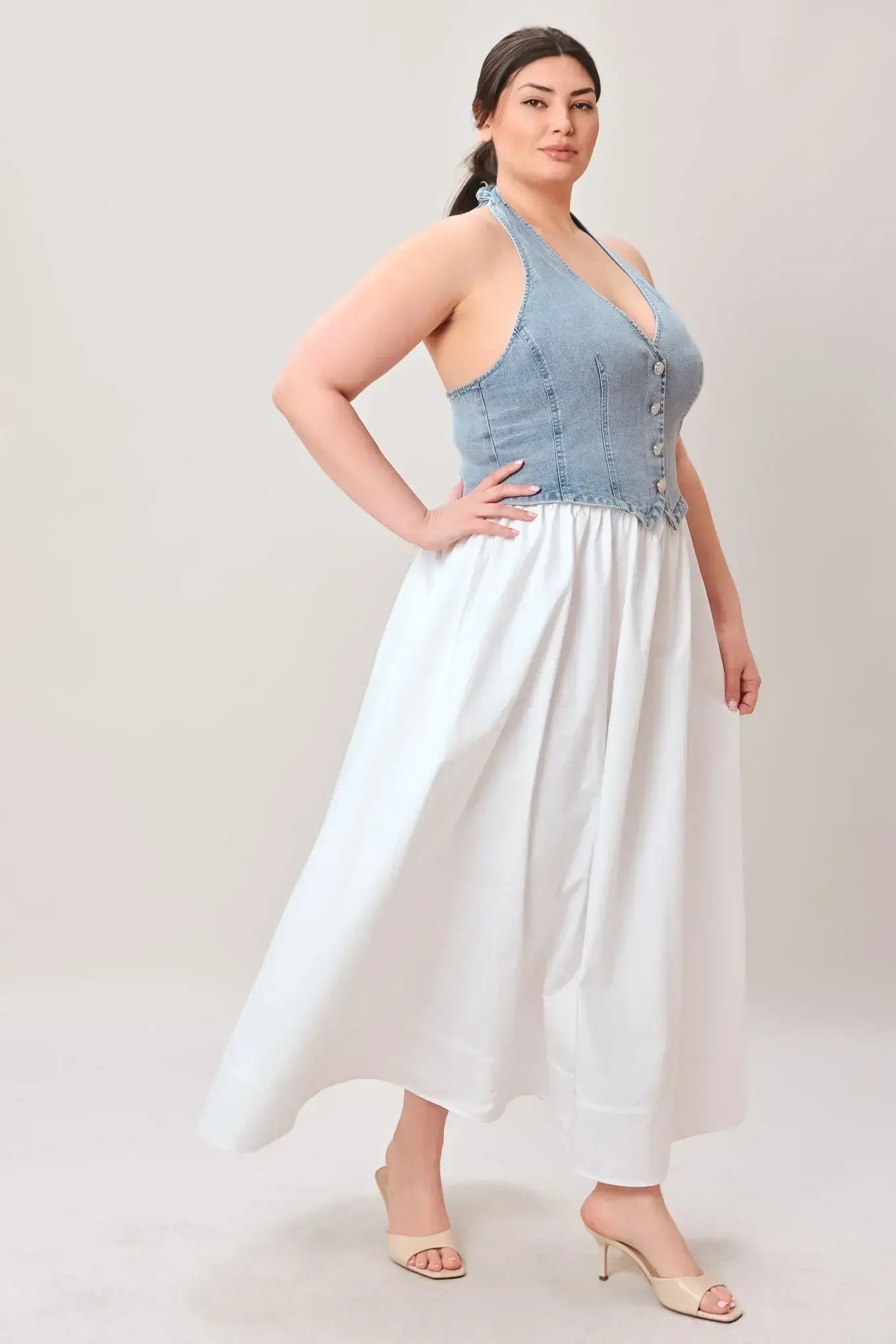 CITY TO COAST WOVEN MIDI DRESS - Flying Tomato - Flyclothing LLC