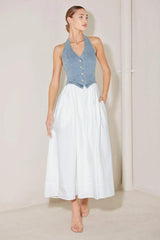 CITY TO COAST WOVEN MIDI DRESS - Flying Tomato - Flyclothing LLC