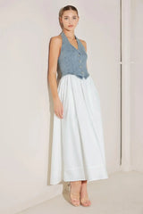 CITY TO COAST WOVEN MIDI DRESS - Flying Tomato - Flyclothing LLC