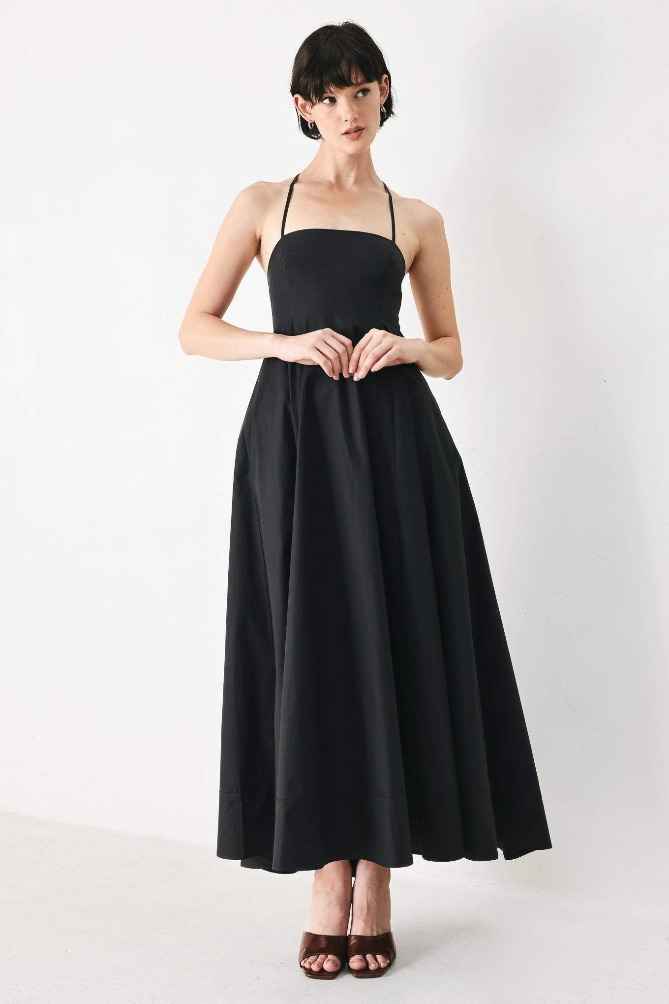 PURE LINE WOVEN MIDI DRESS - Flying Tomato - Flyclothing LLC
