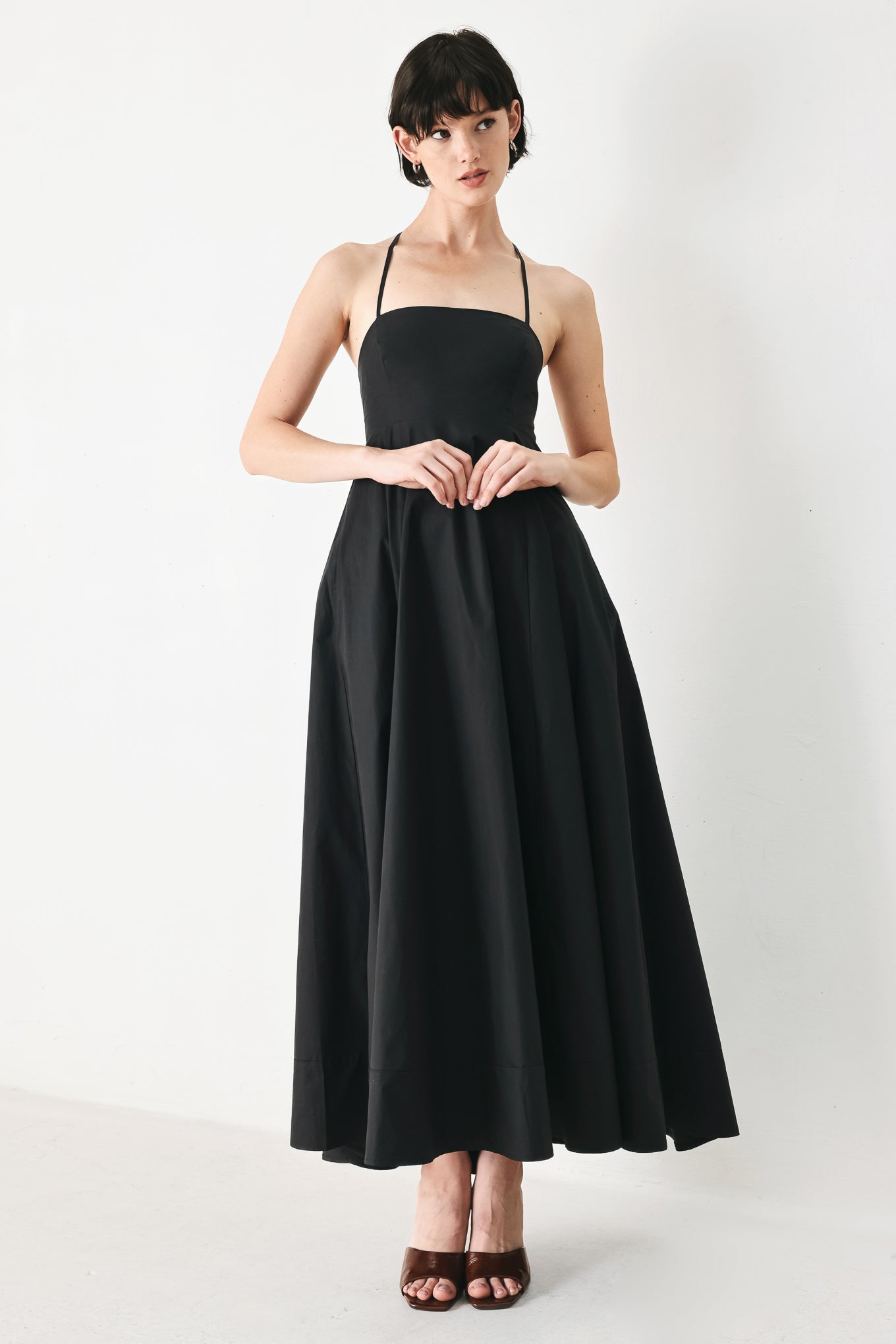 PURE LINE WOVEN MIDI DRESS - Flying Tomato - Flyclothing LLC