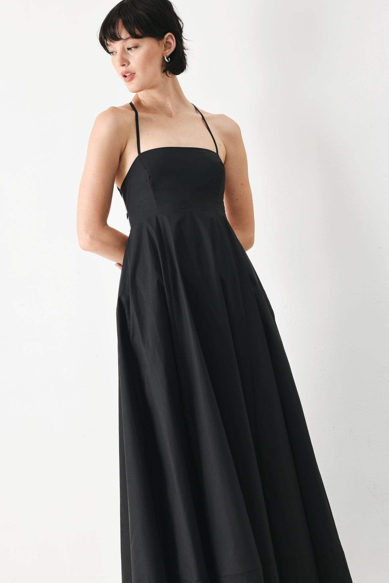 PURE LINE WOVEN MIDI DRESS - Flying Tomato - Flyclothing LLC