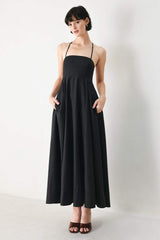 PURE LINE WOVEN MIDI DRESS - Flying Tomato - Flyclothing LLC