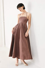 PURE LINE WOVEN MIDI DRESS - Flying Tomato - Flyclothing LLC