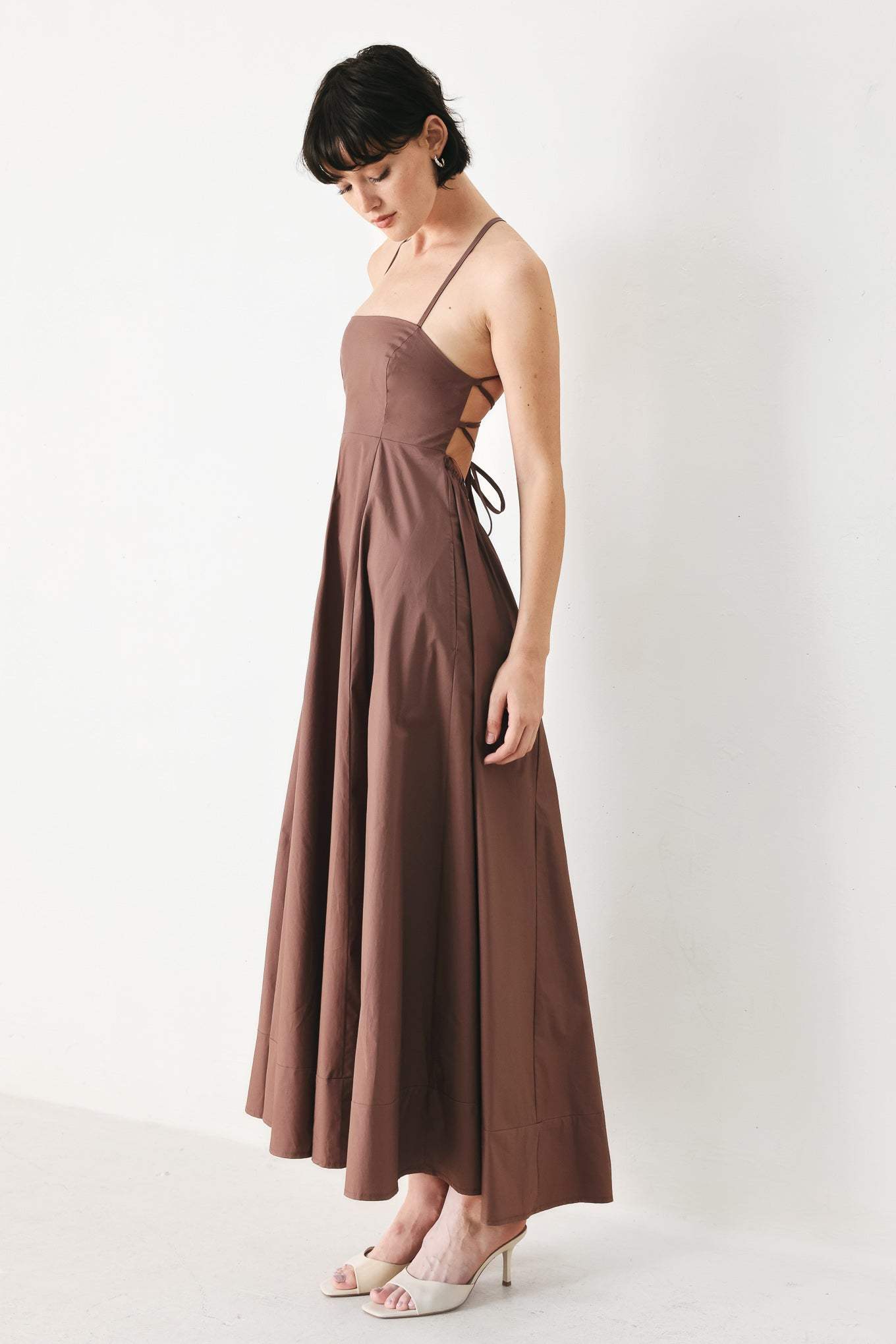 PURE LINE WOVEN MIDI DRESS - Flying Tomato - Flyclothing LLC