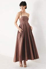 PURE LINE WOVEN MIDI DRESS - Flying Tomato - Flyclothing LLC