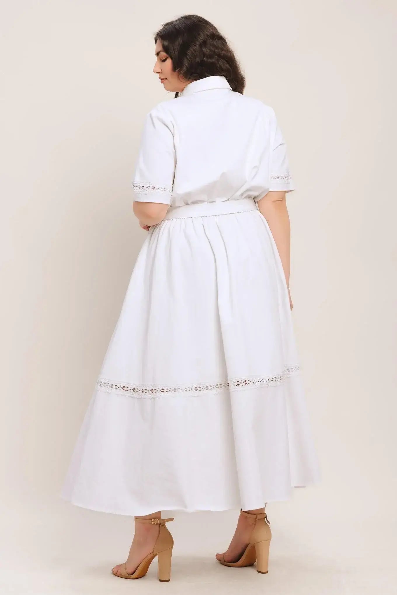 ELEGANT ENCOUNTER WOVEN MIDI DRESS - Flying Tomato - Flyclothing LLC