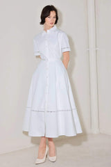 ELEGANT ENCOUNTER WOVEN MIDI DRESS - Flying Tomato - Flyclothing LLC