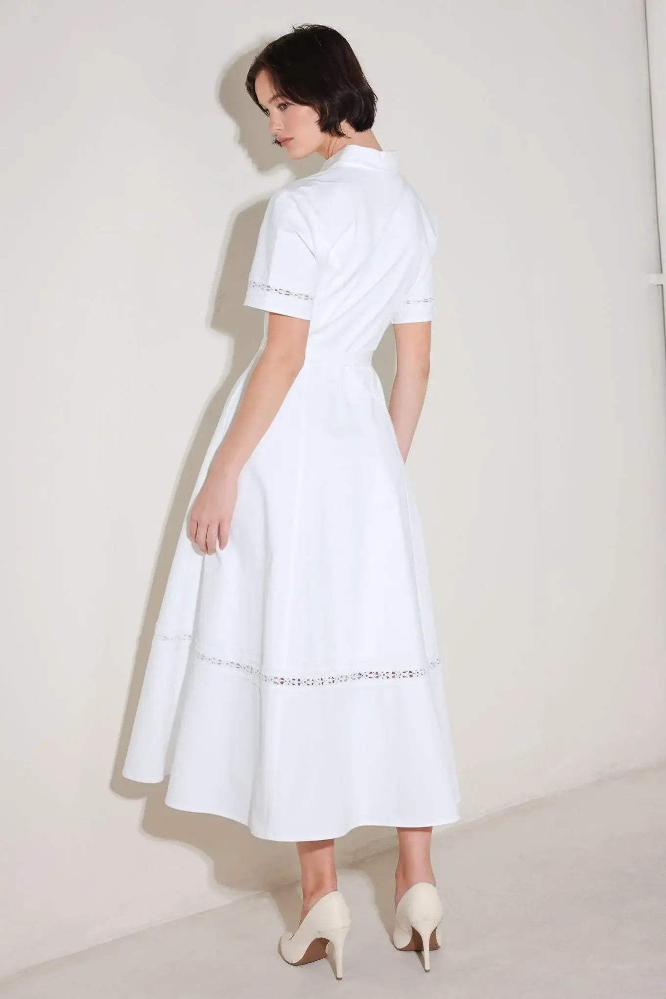 ELEGANT ENCOUNTER WOVEN MIDI DRESS - Flying Tomato - Flyclothing LLC