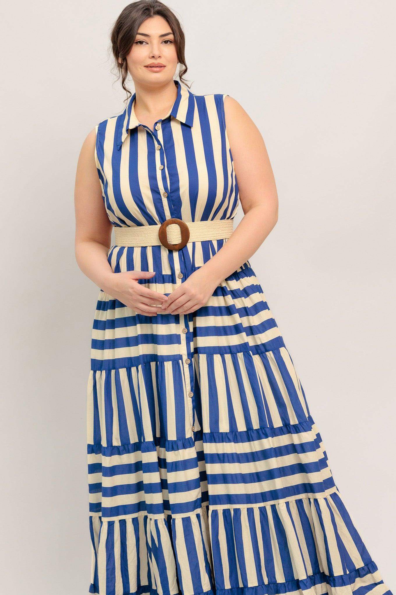 SUNSET BOARDWALK STRIP MAXI DRESS - Flying Tomato - Flyclothing LLC