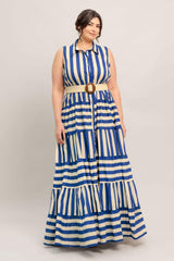 SUNSET BOARDWALK STRIP MAXI DRESS - Flying Tomato - Flyclothing LLC