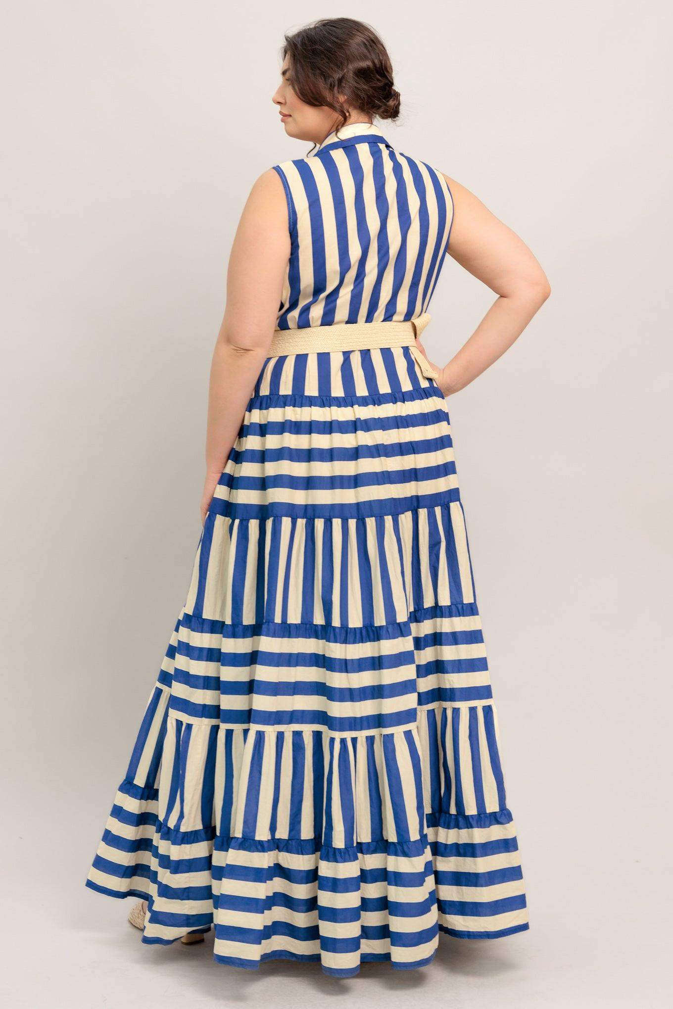 SUNSET BOARDWALK STRIP MAXI DRESS - Flying Tomato - Flyclothing LLC