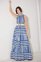 SUNSET BOARDWALK STRIP MAXI DRESS - Flying Tomato - Flyclothing LLC