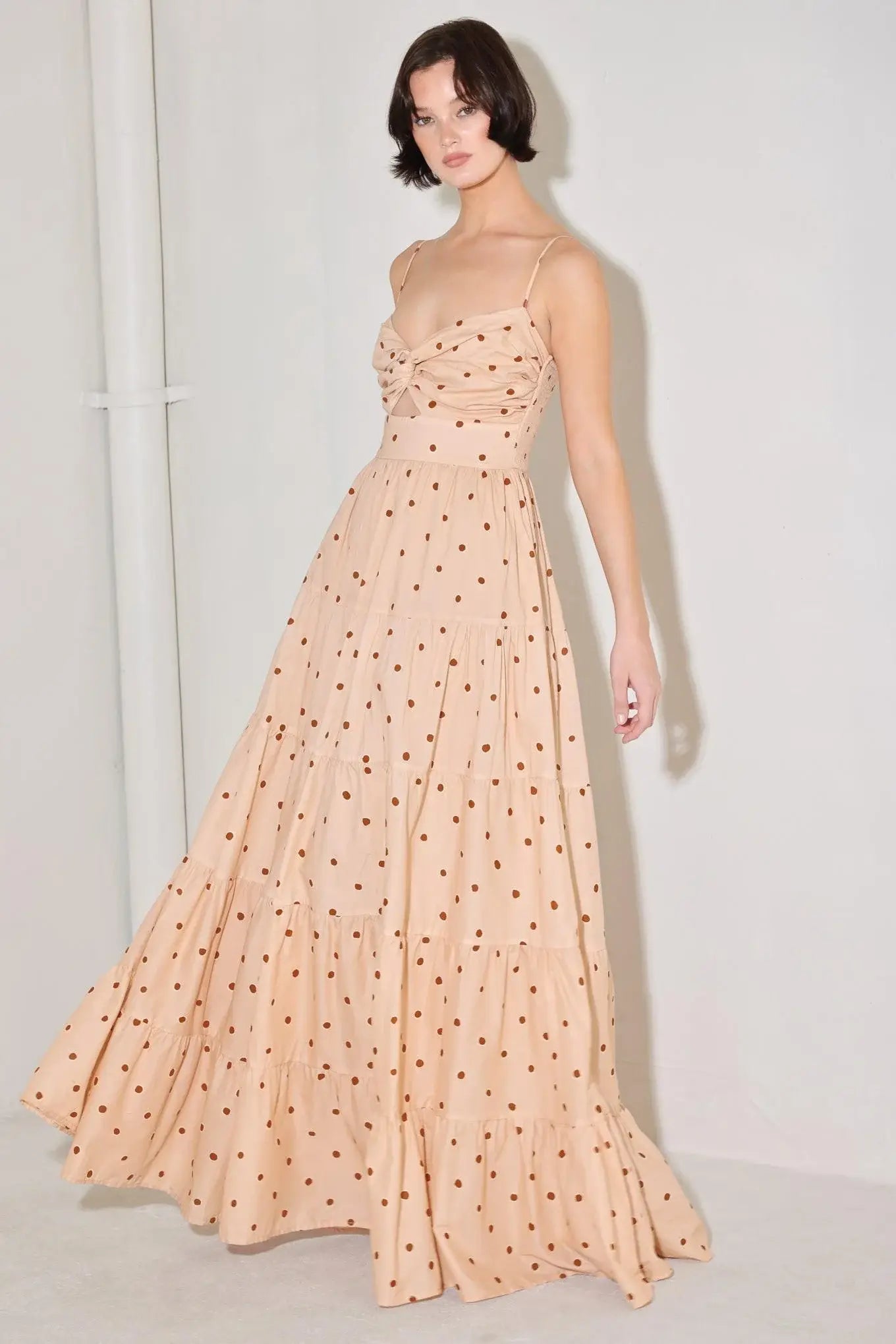 DOTTED DREAM WOVEN MAXI DRESS - Flying Tomato - Flyclothing LLC
