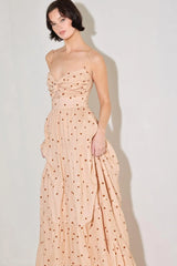 DOTTED DREAM WOVEN MAXI DRESS - Flying Tomato - Flyclothing LLC