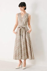 SWEET STRIPE WOVEN MIDI DRESS - Flying Tomato - Flyclothing LLC