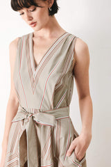 SWEET STRIPE WOVEN MIDI DRESS - Flying Tomato - Flyclothing LLC