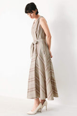 SWEET STRIPE WOVEN MIDI DRESS - Flying Tomato - Flyclothing LLC