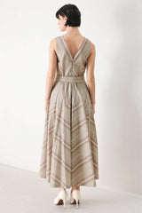 SWEET STRIPE WOVEN MIDI DRESS - Flying Tomato - Flyclothing LLC