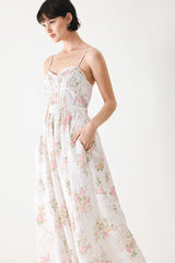 PASTEL ROMANCE WOVEN MIDI DRESS - Flying Tomato - Flyclothing LLC