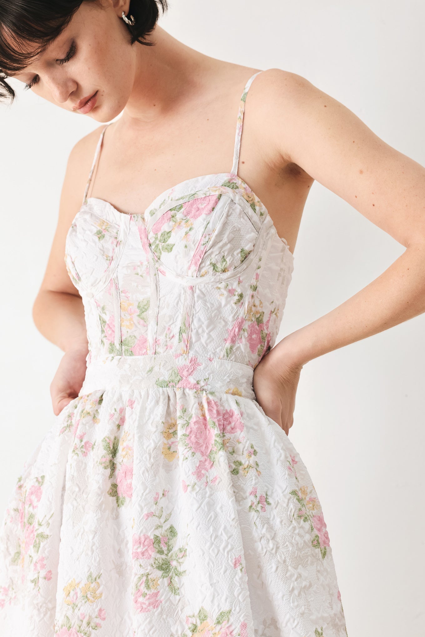 PASTEL ROMANCE WOVEN MIDI DRESS - Flying Tomato - Flyclothing LLC
