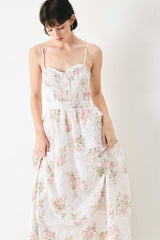 PASTEL ROMANCE WOVEN MIDI DRESS - Flying Tomato - Flyclothing LLC