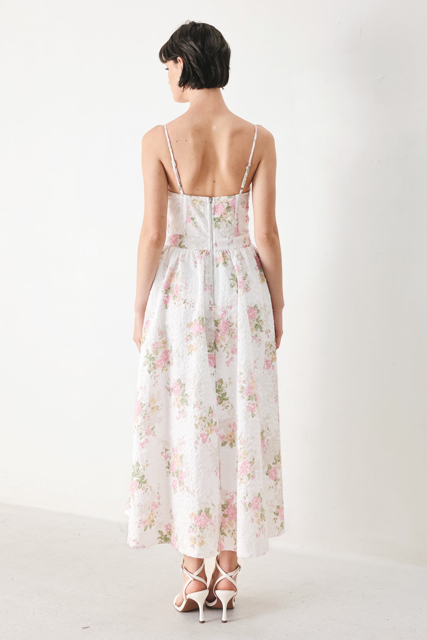 PASTEL ROMANCE WOVEN MIDI DRESS - Flying Tomato - Flyclothing LLC
