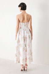 PASTEL ROMANCE WOVEN MIDI DRESS - Flying Tomato - Flyclothing LLC