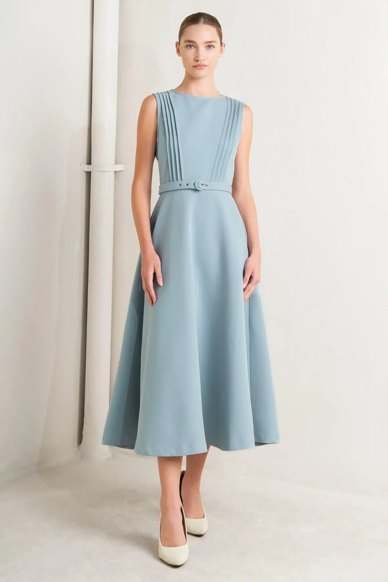 SOFT SPOKEN WOVEN MIDI DRESS - Flying Tomato - Flyclothing LLC