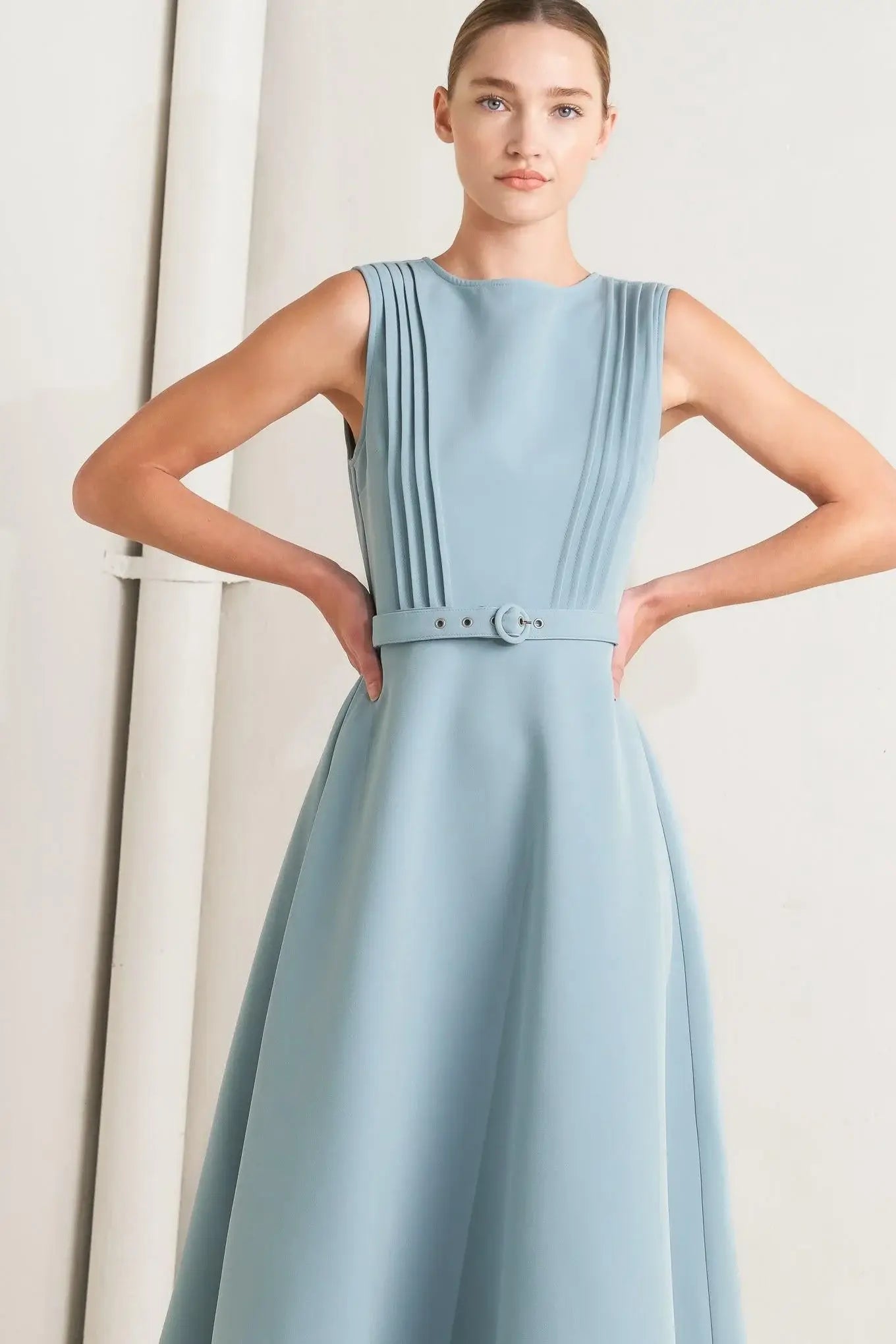 SOFT SPOKEN WOVEN MIDI DRESS - Flying Tomato - Flyclothing LLC
