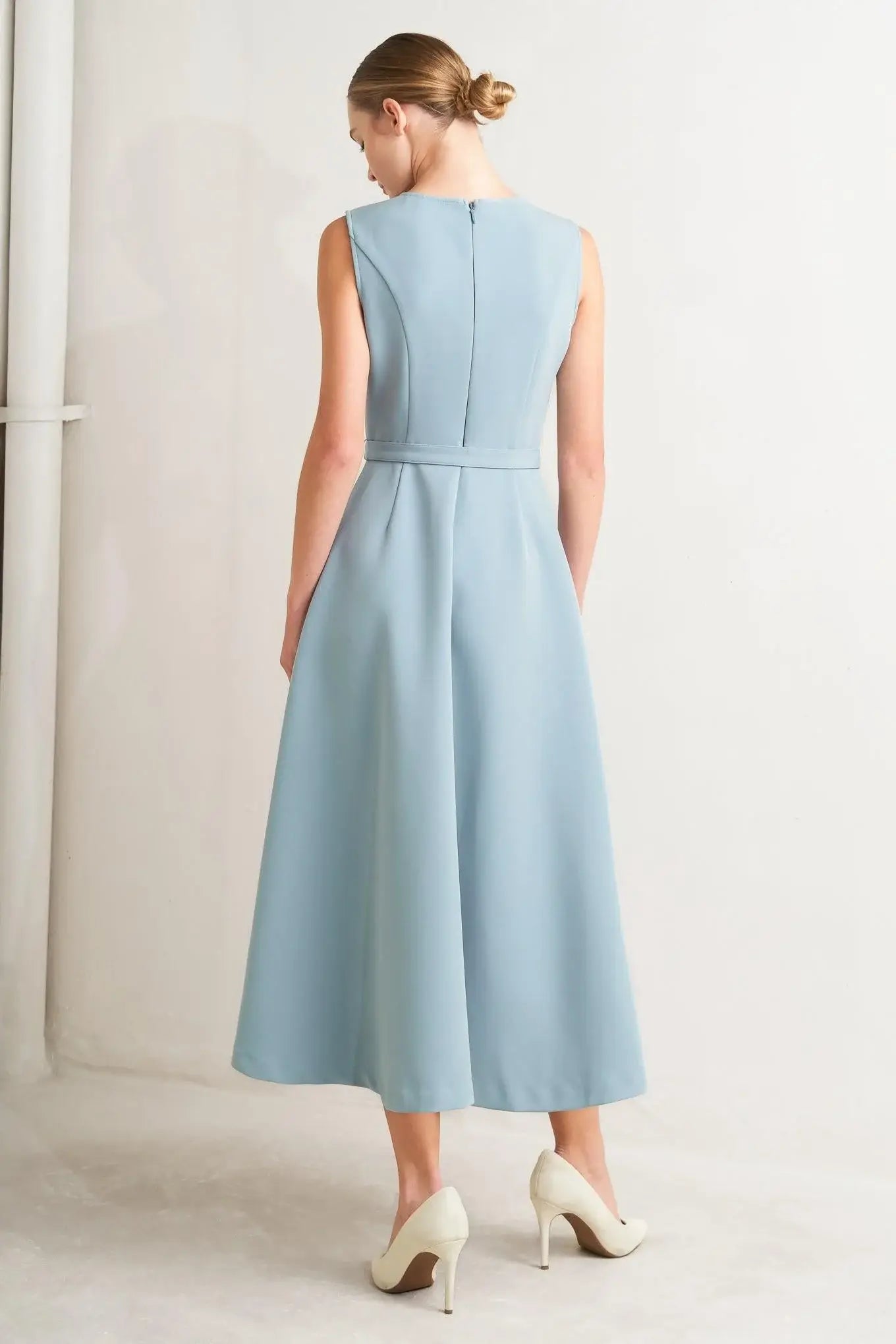 SOFT SPOKEN WOVEN MIDI DRESS - Flying Tomato - Flyclothing LLC