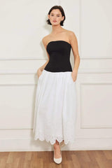 SOFT SPOKEN BEAUTY KNIT WOVEN MIDI DRESS - Flying Tomato - Flyclothing LLC
