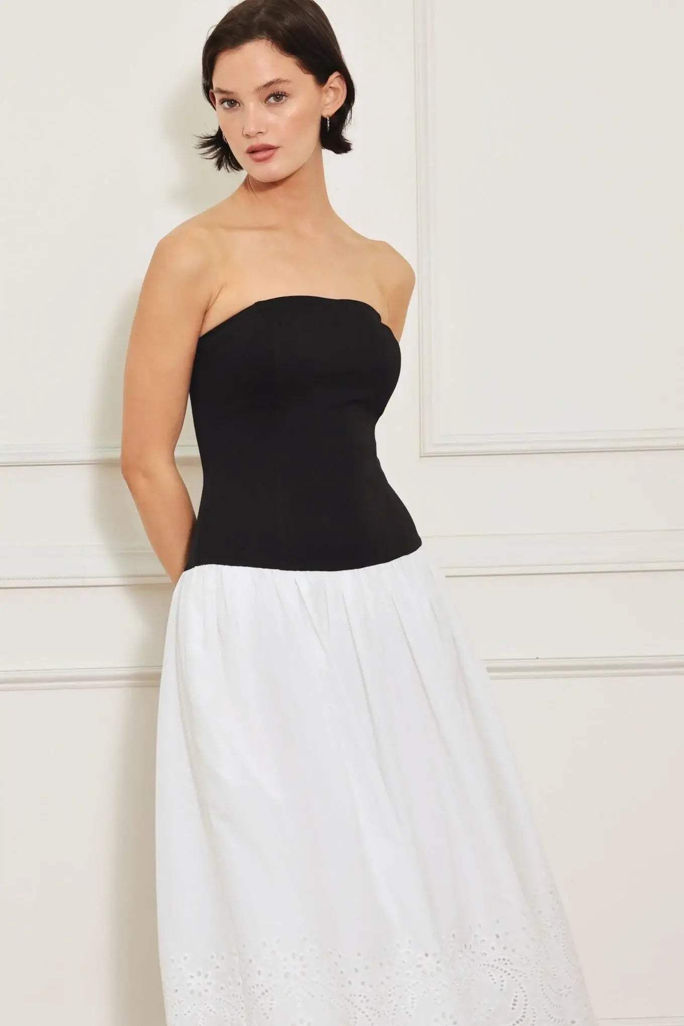 SOFT SPOKEN BEAUTY KNIT WOVEN MIDI DRESS - Flying Tomato - Flyclothing LLC