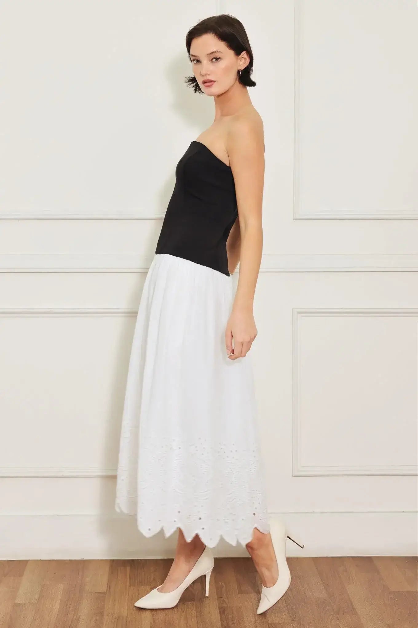 SOFT SPOKEN BEAUTY KNIT WOVEN MIDI DRESS - Flying Tomato - Flyclothing LLC