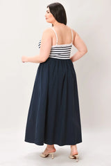 PARIS STRIPE CUTOUT MIDI DRESS - Flying Tomato - Flyclothing LLC