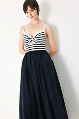 PARIS STRIPE CUTOUT MIDI DRESS - Flying Tomato - Flyclothing LLC
