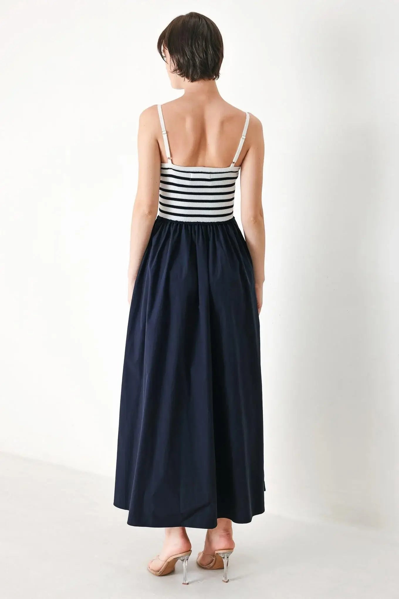PARIS STRIPE CUTOUT MIDI DRESS - Flying Tomato - Flyclothing LLC