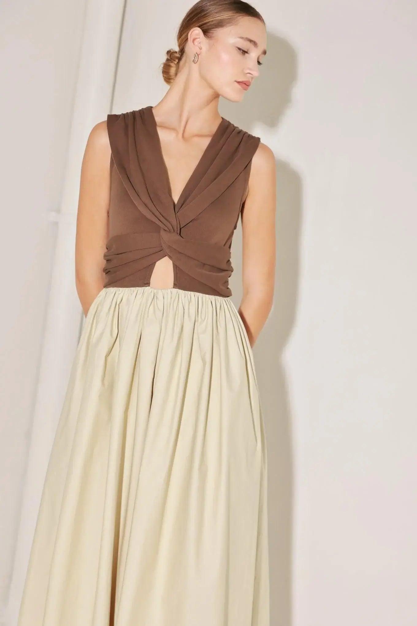 ANGEL VEIL SOLID MIDI DRESS - Flying Tomato - Flyclothing LLC