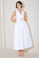 ANGEL VEIL SOLID MIDI DRESS - Flying Tomato - Flyclothing LLC